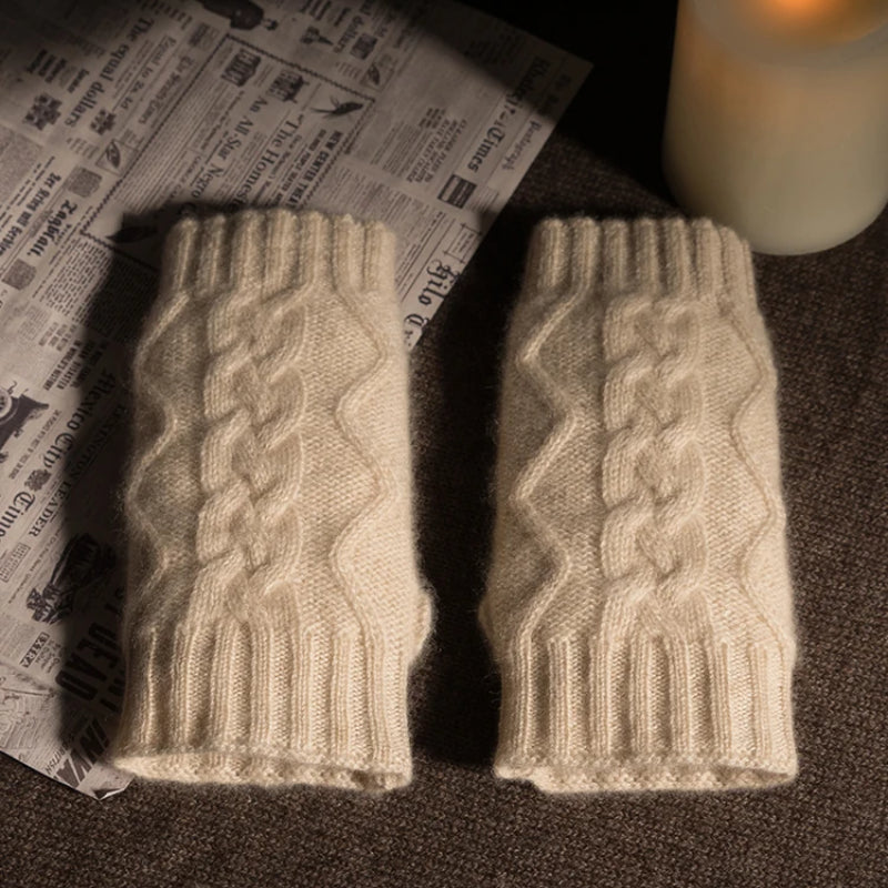 100% Goat Cashmere Fingerless Gloves