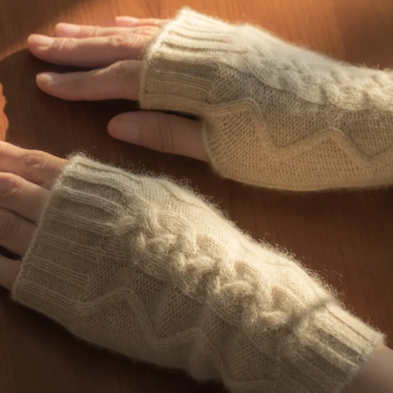100% Goat Cashmere Fingerless Gloves