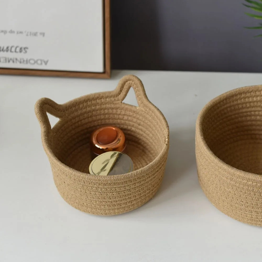 Cute cat-shaped storage basket